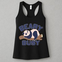 Beary Busy Cute Lazy Panda Womens Tank Top