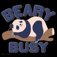 Beary Busy Cute Lazy Panda Baby Bodysuit
