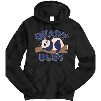 Beary Busy Cute Lazy Panda Tie Dye Hoodie