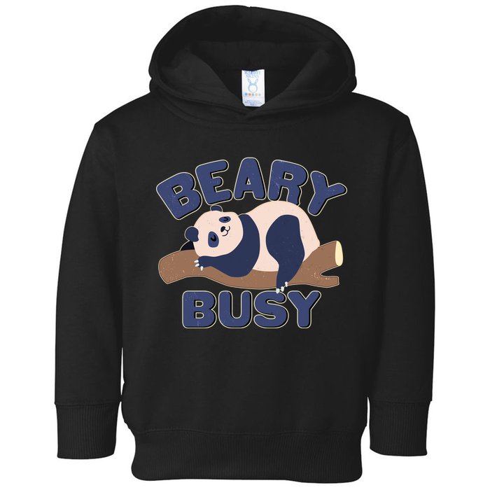 Beary Busy Cute Lazy Panda Toddler Hoodie