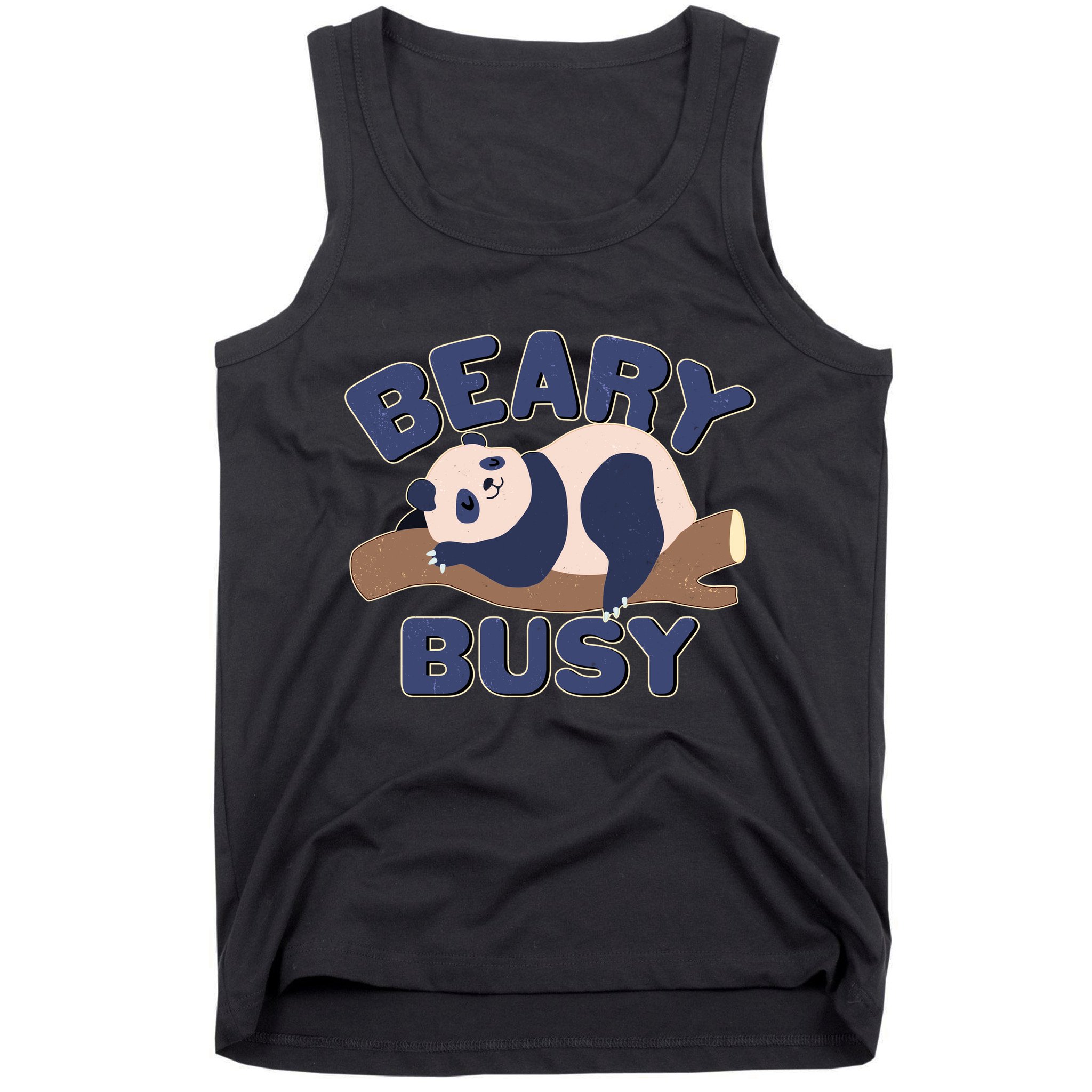 Beary Busy Cute Lazy Panda Tank Top