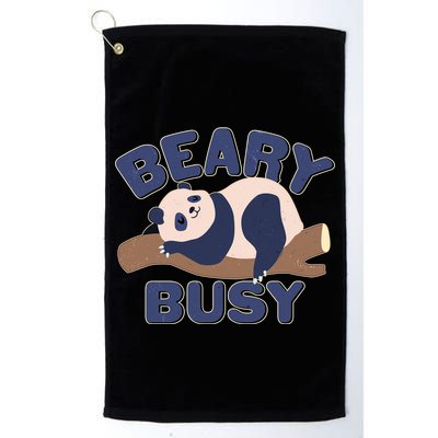 Beary Busy Cute Lazy Panda Golf Towel