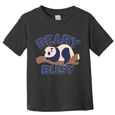 Beary Busy Cute Lazy Panda Toddler T-Shirt