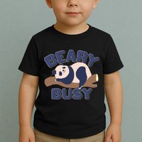 Beary Busy Cute Lazy Panda Toddler T-Shirt