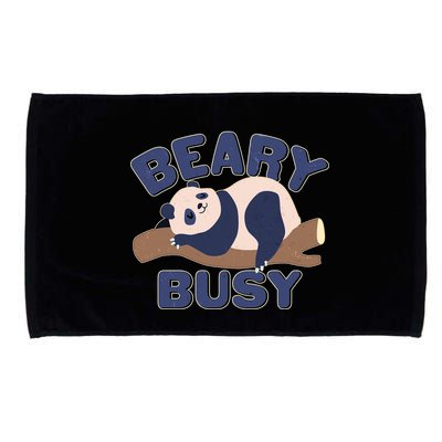 Beary Busy Cute Lazy Panda Microfiber Hand Towel