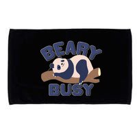 Beary Busy Cute Lazy Panda Microfiber Hand Towel