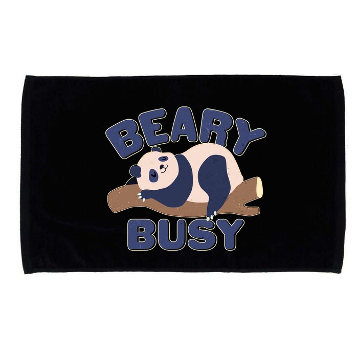 Beary Busy Cute Lazy Panda Microfiber Hand Towel