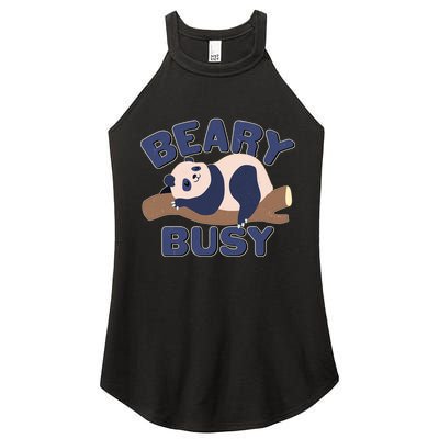 Beary Busy Cute Lazy Panda Women's Perfect Tri Rocker Tank