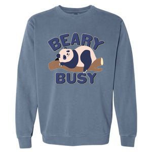 Beary Busy Cute Lazy Panda Garment-Dyed Sweatshirt