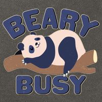 Beary Busy Cute Lazy Panda Cotton Canvas Backpack