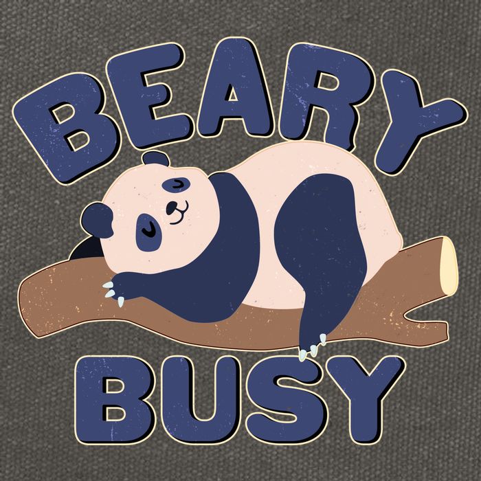 Beary Busy Cute Lazy Panda Cotton Canvas Backpack