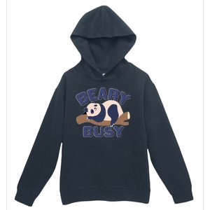 Beary Busy Cute Lazy Panda Urban Pullover Hoodie