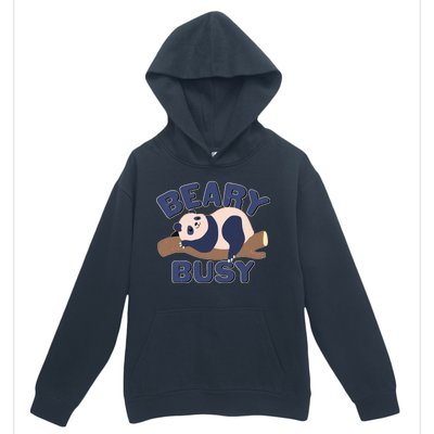 Beary Busy Cute Lazy Panda Urban Pullover Hoodie