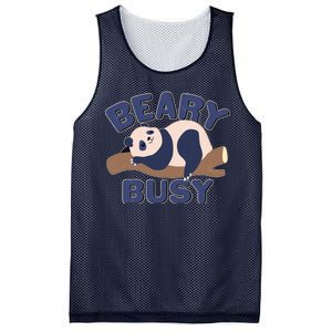 Beary Busy Cute Lazy Panda Mesh Reversible Basketball Jersey Tank