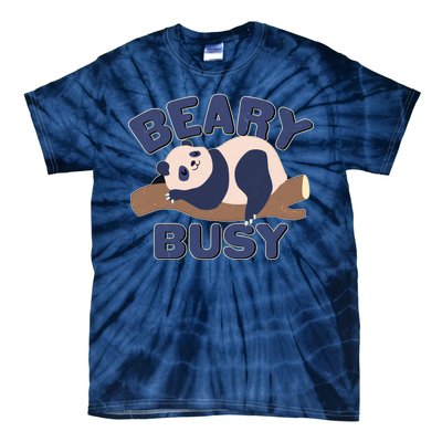 Beary Busy Cute Lazy Panda Tie-Dye T-Shirt