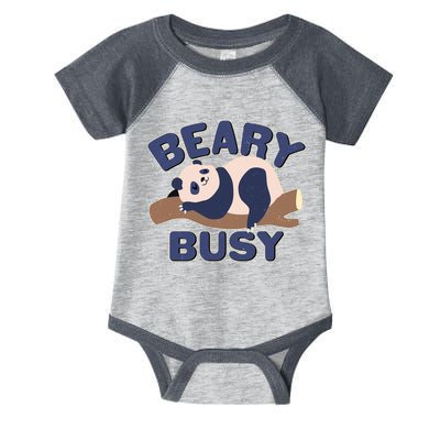 Beary Busy Cute Lazy Panda Infant Baby Jersey Bodysuit