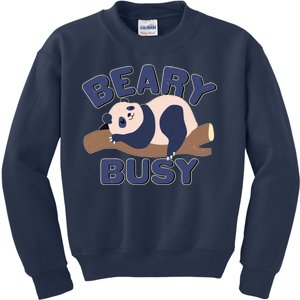 Beary Busy Cute Lazy Panda Kids Sweatshirt