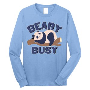 Beary Busy Cute Lazy Panda Long Sleeve Shirt