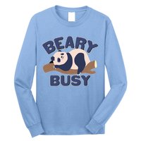 Beary Busy Cute Lazy Panda Long Sleeve Shirt