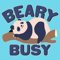 Beary Busy Cute Lazy Panda Magnet