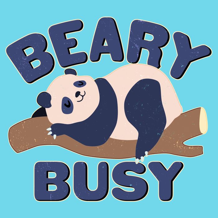 Beary Busy Cute Lazy Panda Magnet