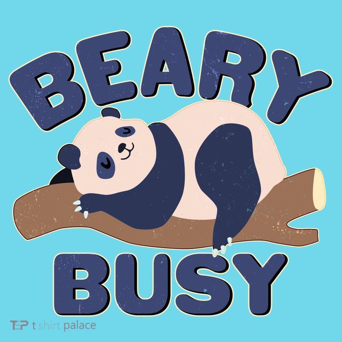 Beary Busy Cute Lazy Panda Premium T-Shirt