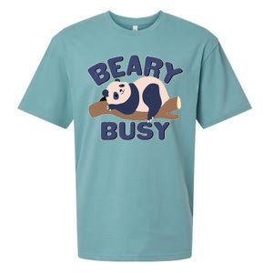 Beary Busy Cute Lazy Panda Sueded Cloud Jersey T-Shirt