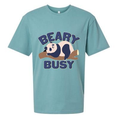 Beary Busy Cute Lazy Panda Sueded Cloud Jersey T-Shirt