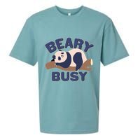 Beary Busy Cute Lazy Panda Sueded Cloud Jersey T-Shirt