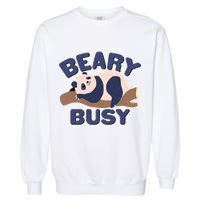 Beary Busy Cute Lazy Panda Garment-Dyed Sweatshirt