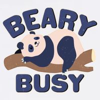 Beary Busy Cute Lazy Panda Garment-Dyed Sweatshirt