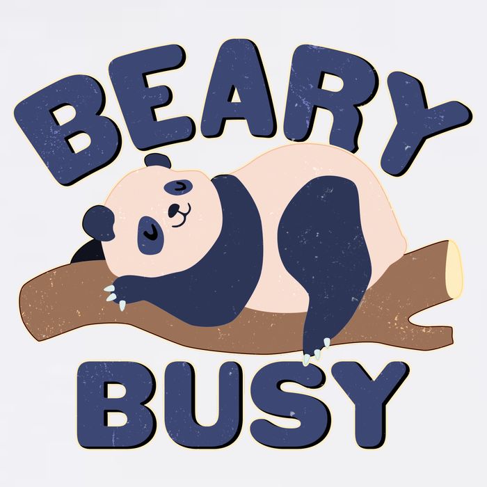 Beary Busy Cute Lazy Panda Garment-Dyed Sweatshirt