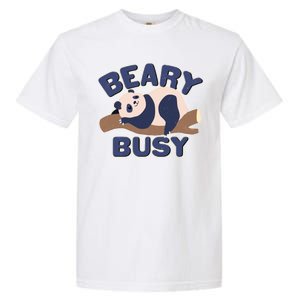 Beary Busy Cute Lazy Panda Garment-Dyed Heavyweight T-Shirt