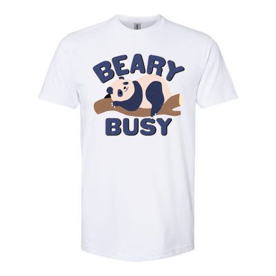 Beary Busy Cute Lazy Panda Softstyle CVC T-Shirt