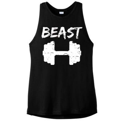 Beast Gym Logo Ladies PosiCharge Tri-Blend Wicking Tank