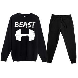 Beast Gym Logo Premium Crewneck Sweatsuit Set