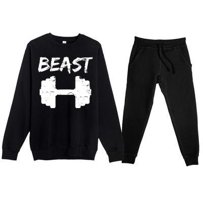 Beast Gym Logo Premium Crewneck Sweatsuit Set