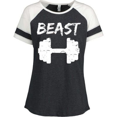 Beast Gym Logo Enza Ladies Jersey Colorblock Tee