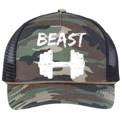 Beast Gym Logo Retro Rope Trucker Hat Cap