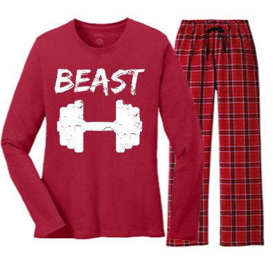 Beast Gym Logo Women's Long Sleeve Flannel Pajama Set 