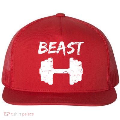 Beast Gym Logo Flat Bill Trucker Hat
