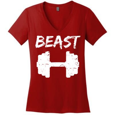 Beast Gym Logo Women's V-Neck T-Shirt