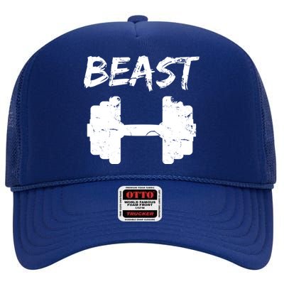 Beast Gym Logo High Crown Mesh Back Trucker Hat