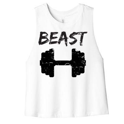 Beast Gym Logo Women's Racerback Cropped Tank