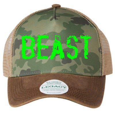 Beast Gym Workout Mode Fitness Logo Legacy Tie Dye Trucker Hat