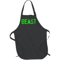 Beast Gym Workout Mode Fitness Logo Full-Length Apron With Pockets