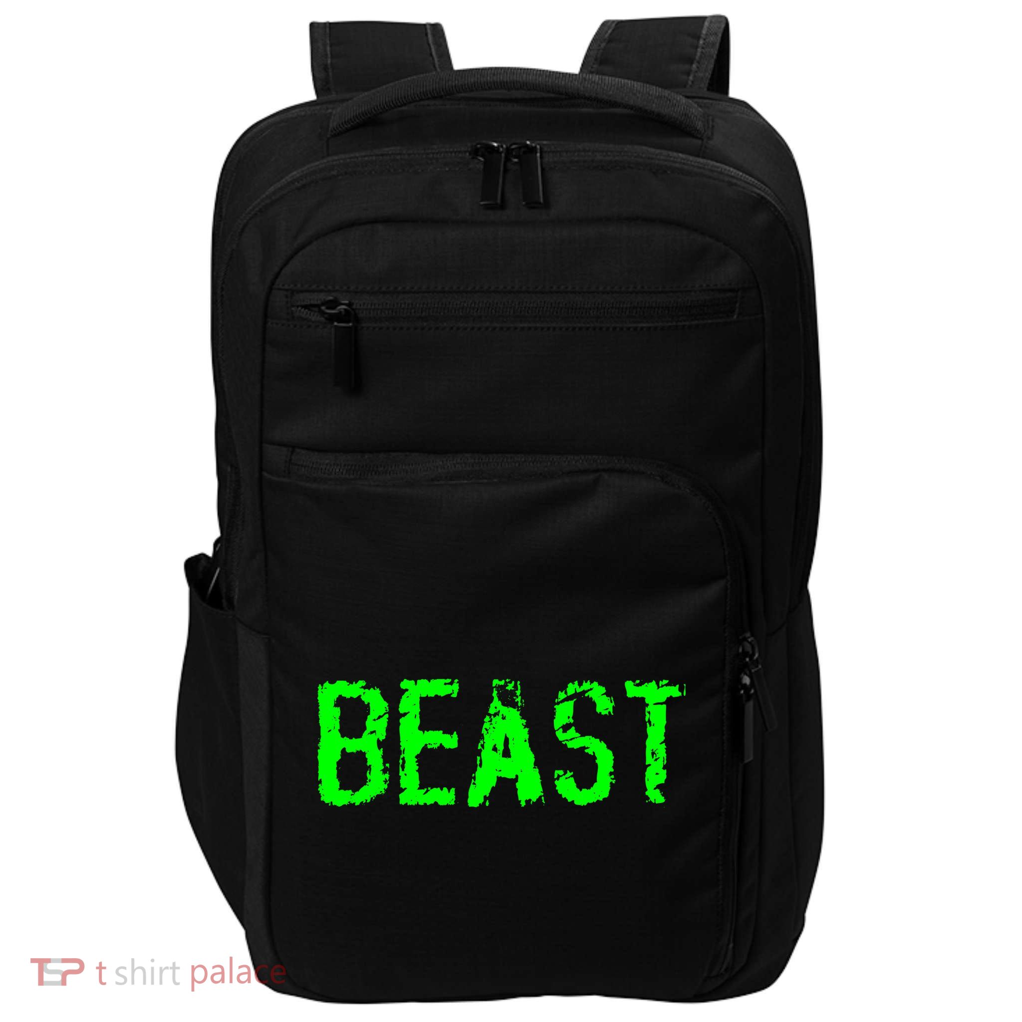Beast Gym Workout Mode Fitness Logo Impact Tech Backpack