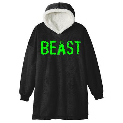 Beast Gym Workout Mode Fitness Logo Hooded Wearable Blanket