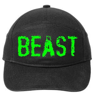 Beast Gym Workout Mode Fitness Logo 7-Panel Snapback Hat