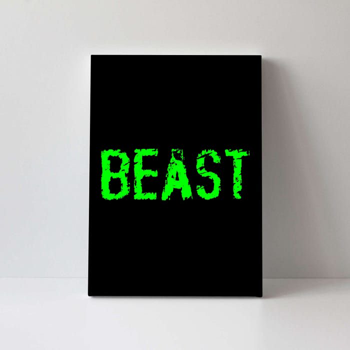 Beast Gym Workout Mode Fitness Logo Canvas